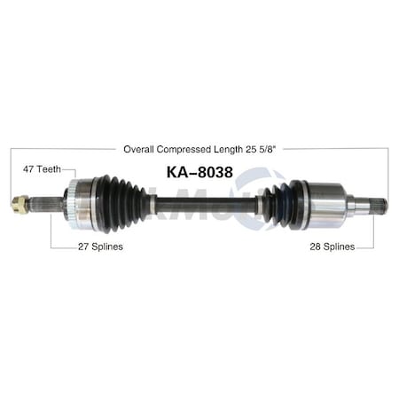 Surtrack Axle Cv Axle Shaft, Ka-8038 KA-8038